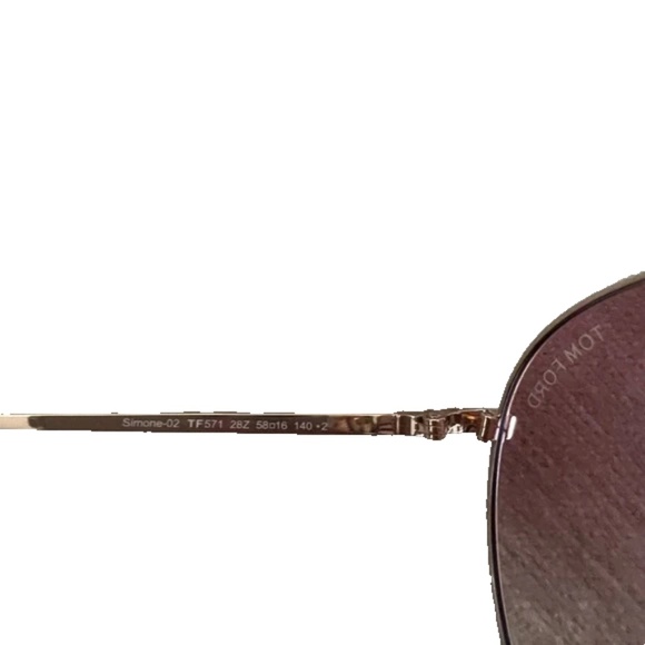 TOM FORD Sunglasses Gold Pink Mirror TF571 28Z 58 16 140 Simone NWT - Picture 7 of 7